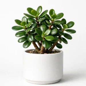 jade plant crassula ovata succulent indoor plant in decorative pot
