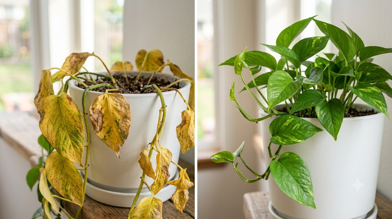 Money Plant Leaves Turning Yellow? 10 Common Reasons & Easy Solutions